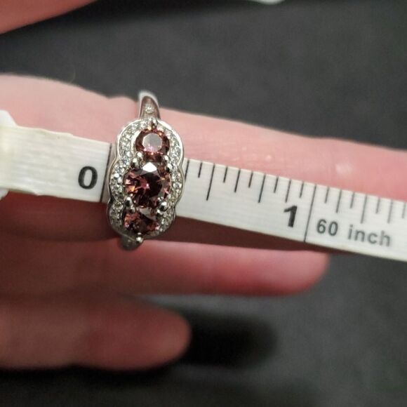 Sterling silver sparkly rhinestone ring size 7 - Picture 7 of 13